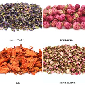 Dried Flowers 54 Types Culinary Grade Edible Flowers for Herbal Tea Cake Decoration Infusion Gin Tonic Dry Edible Petals UK Stock image 2
