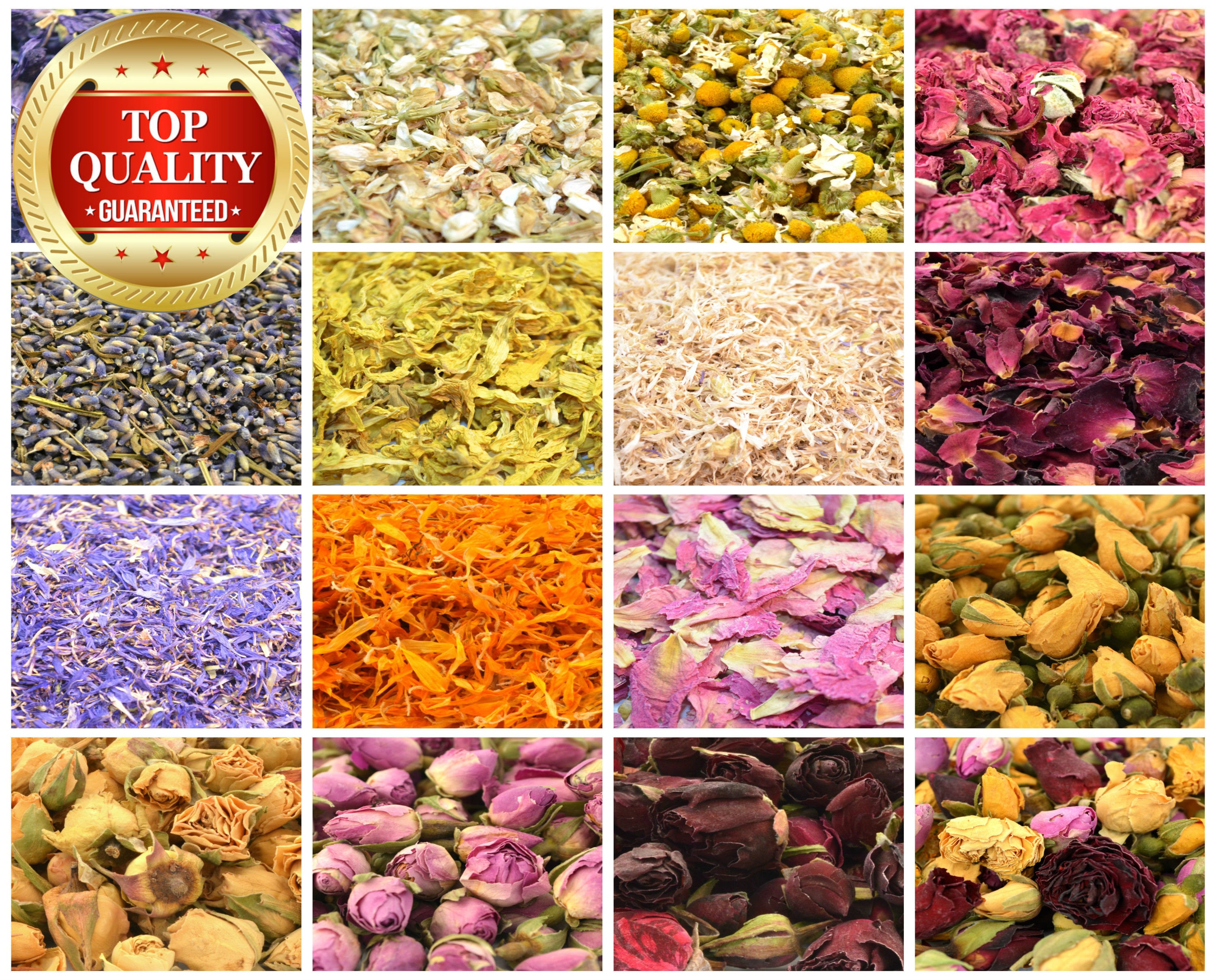 Dried Flowers 54 Types of Botanicals, Edible Flowers, Culinary Grade for  Herbal Tea Cake Decoration Infusion Gin Tonic Dry Edible Petals 