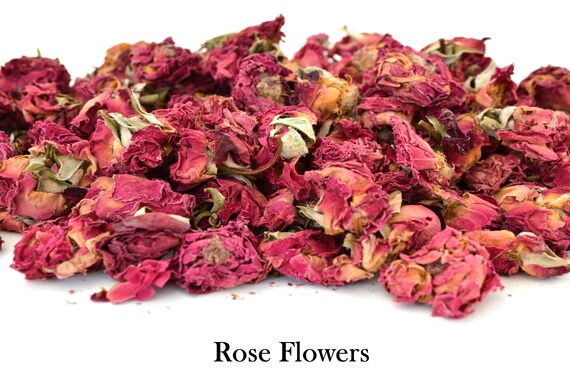 Pink Red Rose Buds, Petals Dried Rose Flowers, Craft Tea, Potpourri Soap  Candle