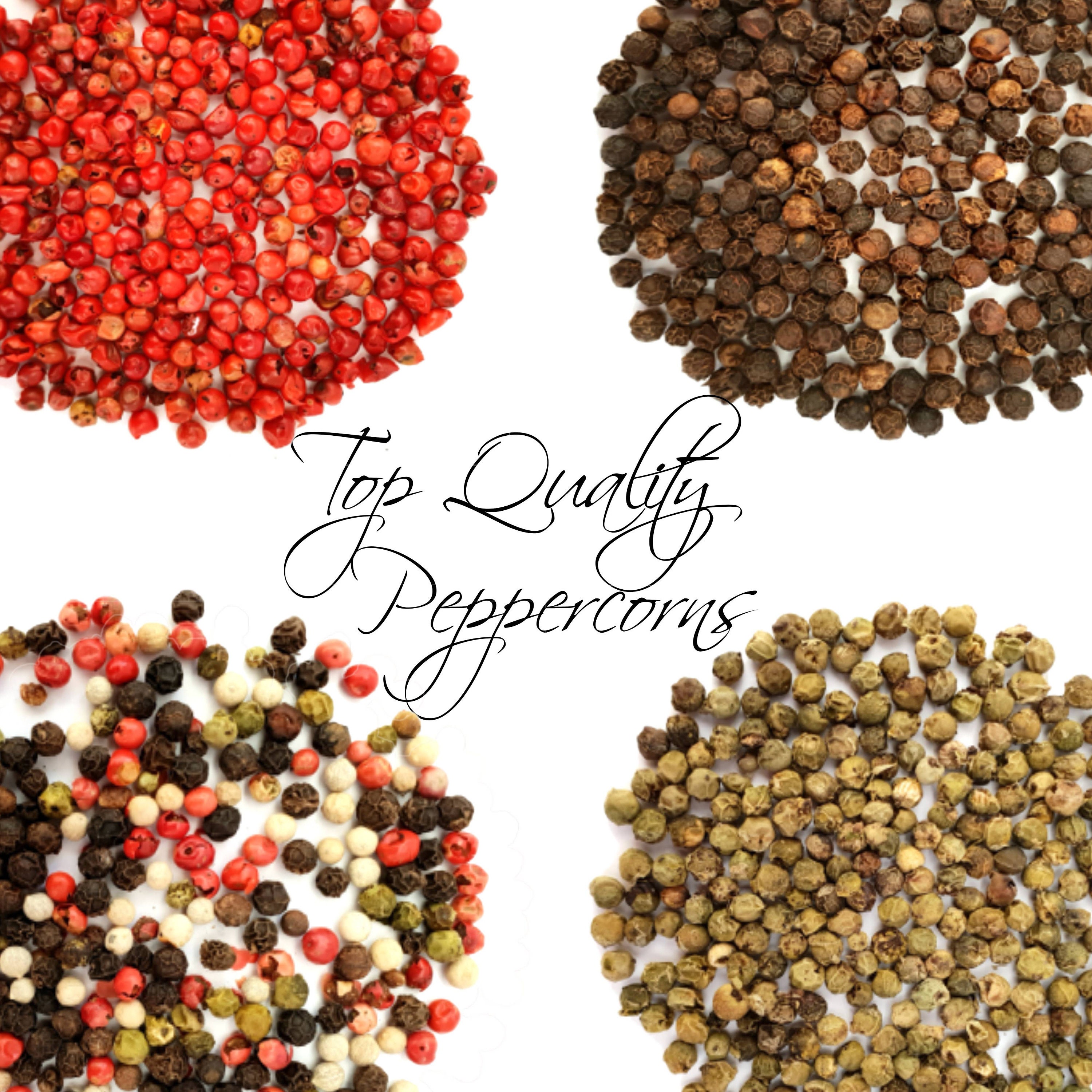 6 Types of Peppercorns 50g Red Sichuan Black Green Pink White Etsy UK