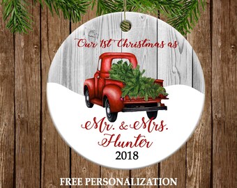 First Christmas as Mr. & Mrs. First Christmas Married Christmas Ornament Personalized Ornaments Christmas Gifts Gift for Couple Wedding Gift