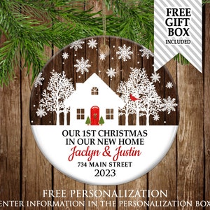 First Christmas in Our New Home Christmas Ornaments, Personalized Our New House Ornament, New Home Ornament, Housewarming Gift