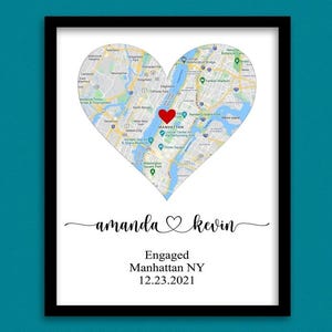 ENGAGEMENT GIFTS for Couple, Unique Personalized Printable Engagement Map, Where it All Began Map, Engagement Gift, Personalized Map Print