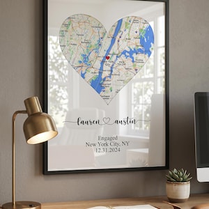 Engagement gift for Couple, Unique Personalized Framed City Print, where it All Began Map, Personalized Map Print image 10