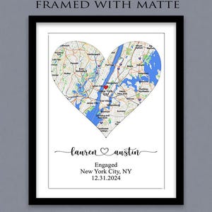 Engagement gift for Couple, Unique Personalized Framed City Print, where it All Began Map, Personalized Map Print image 7