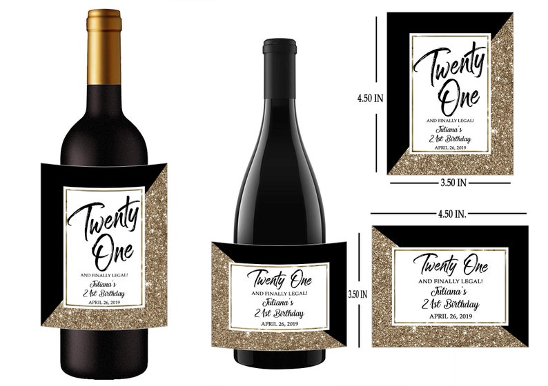 Birthday Wine Label Personalized Birthday Label Twenty One and Legal Birthday Wine Label 21st Birthday Gift Personalized Gift 21st Birthday