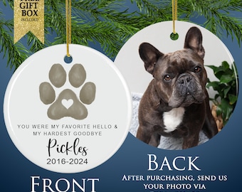 Pet Memorial Gift Ornament, Pet Memorial, Dog Remembrance Gift, Pet Loss Gift Dog, Cat Memorial Gift, Dog Mom Gift, Dog Loss Ornament Gift