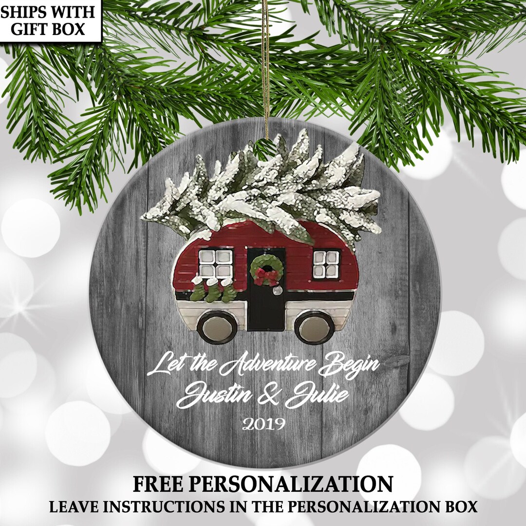 Personalized Camping Couple Ornament, RV Travelers Couples Gift, Unique ...