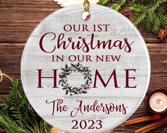 First Christmas in Our New Home Christmas Ornaments, Personalized Our New House Ornament, 2024 New Home Ornament, Housewarming Keepsake Gift