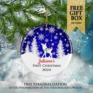 Baby&#39;s First Christmas Fawn Ornament - Baby&#39;s First Christmas Ornaments Personalized Ornament 1st Christmas Baby Girl Baby Boy gift