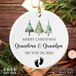 Promoted to Grandparents Ornament, Christmas Ornament, Pregnancy Announcement, Reveal to Grandparents, New Baby Announcement Ornament