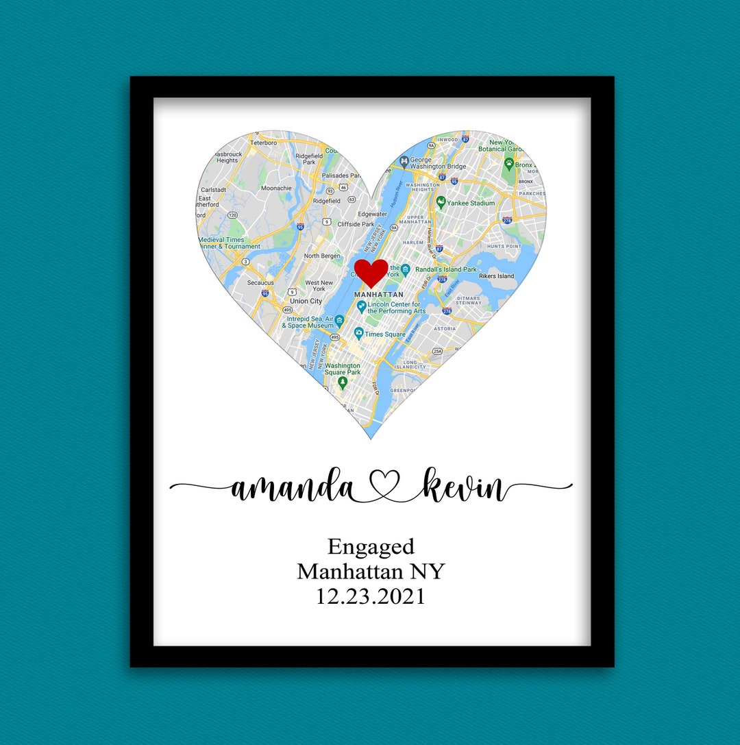 Personalized Map Print Night Light,custom Led Light With Couple
