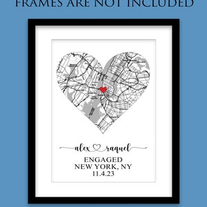 Engagement Gifts for Couple Unique Personalized Printable Engagement Map Where it All Began Map Engagement Gift Personalized Map Future Mrs.