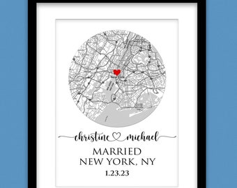 Wedding Gifts for Couple Unique Personalized Printable Married Map Where it All Began Map Newlywed Gift Personalized Map for Mr. & Mrs.