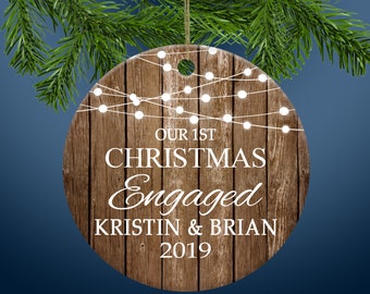 Personalized Engagement Gifts, Christmas Ornament, Couples Ornament, Engagement Gifts for Him, Engagement Gifts for Her, Engagement Ornament