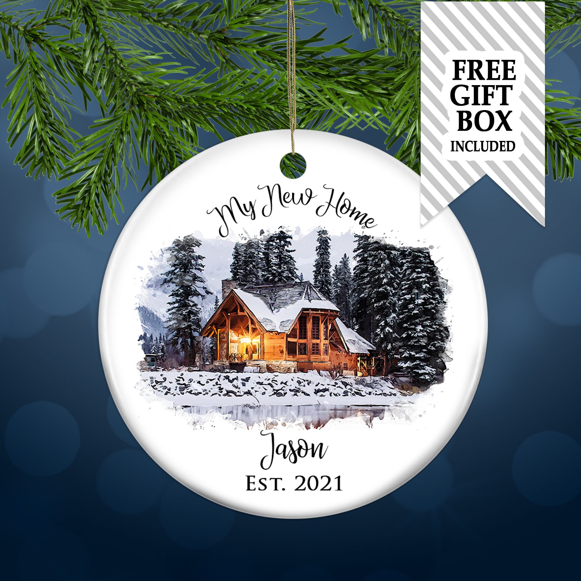 Custom Home Ornament, Custom Watercolor House Christmas Ornament ...