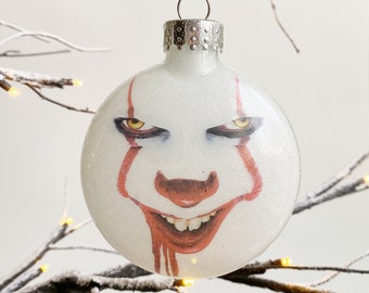 Pennywise Glass Ornament // Christmas // Halloween // Horror