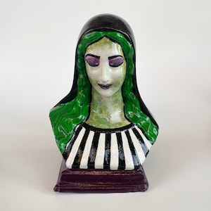 Virgin Mary Beetlejuice Mash-Up Bust Sculpture image 1