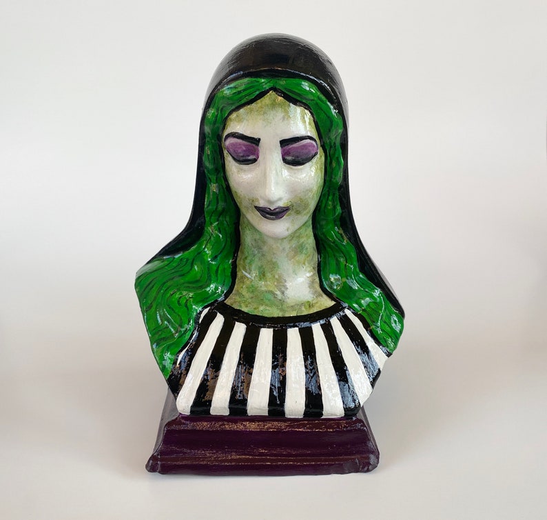 Virgin Mary Beetlejuice Mash-Up Bust Sculpture image 1