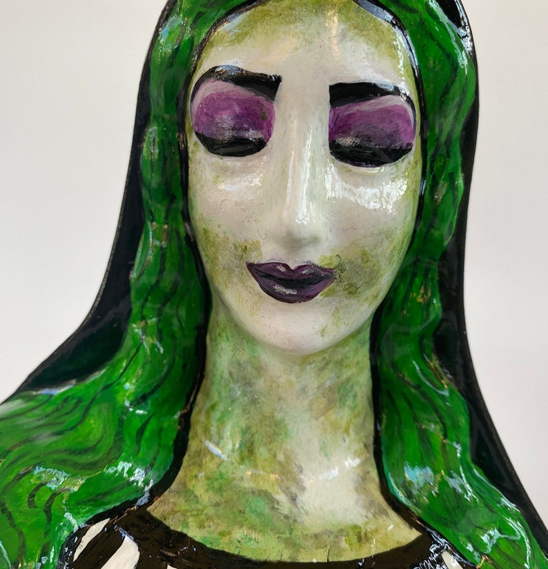 Virgin Mary Beetlejuice Mash-Up Bust Sculpture image 5