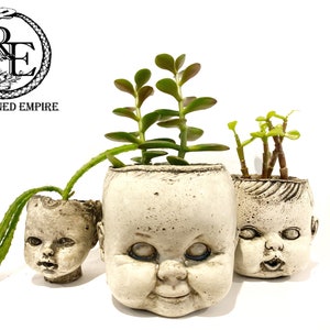 Concrete Doll Head Planter Extra Small Kemi image 8