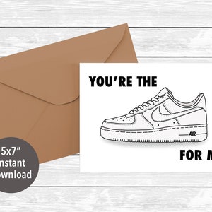 You're the One, Anniversary Card, Sneaker Valentines Card