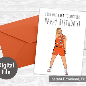 Biglietto d'auguri per il basket Sabrina Ionescu WNBA, download istantaneo