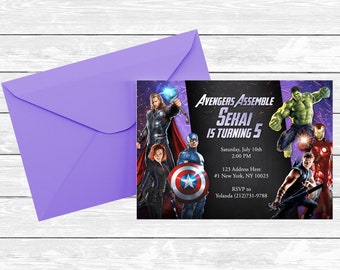 Super Heroes Digital Birthday Invite