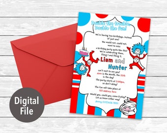 Thing 1 and Thing 2 Digital File Invite