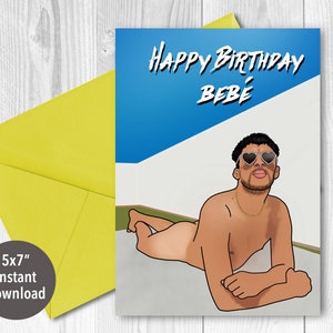 Tarjeta de feliz cumpleaños de conejito malo