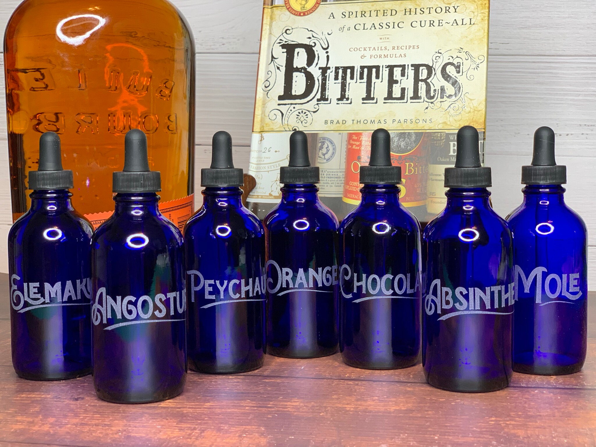 4oz. 120mL Engraved Cocktail Bitter Dropper Bottles Etsy