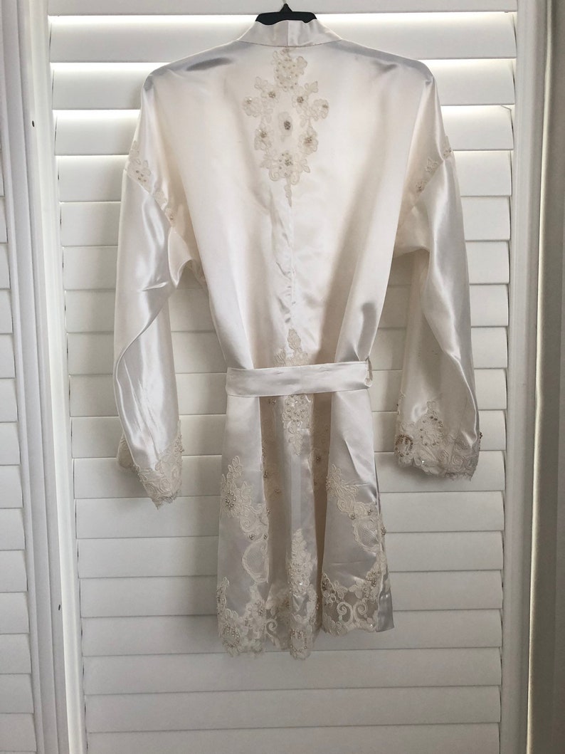 custom designed using your vintage gown Wedding day robe for the bride made using fabric from your momgrandma/'s wedding gown