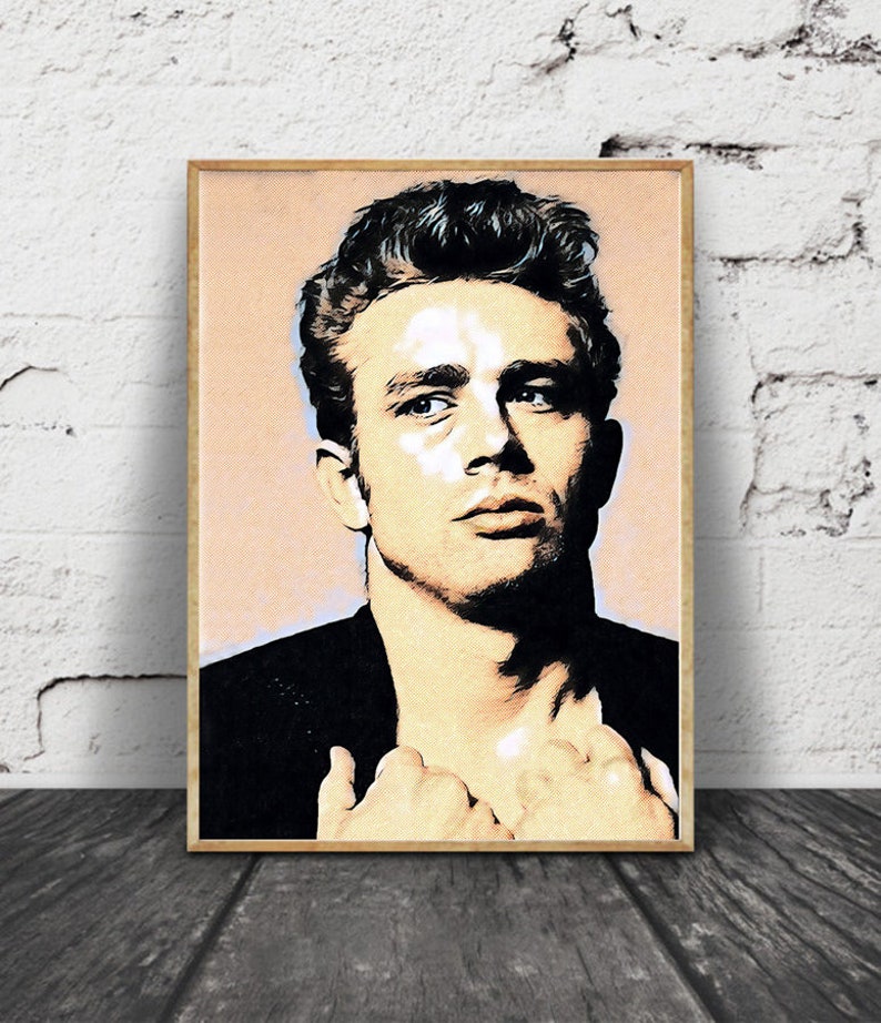 James Dean Portrait, Movie Wall Decor, James Dean Canvas Art, James