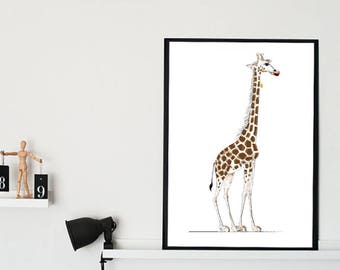 Arte De Jirafa Para Niños, Arte Animal, Arte Infantil, Decoración De Habitaciones Para Niños, Ideas De Arte Infantil, Regalo De Buena Suerte, Decoración De Sala De Juegos, Arte Infantil De Jirafa