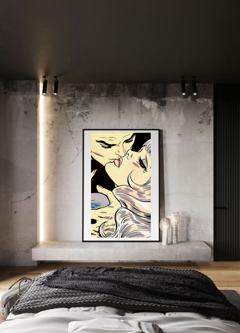 Comic Wall Art Love Art Print Comic Pop Art Poster Canvas Etsy