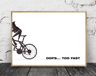 Bicycle Art Print, Bike Art Print from the Original Ink Drawing Bike Gift Bicycle Lovers Bicycle Gift Bicycle Wall Art Bicycle Art Poster