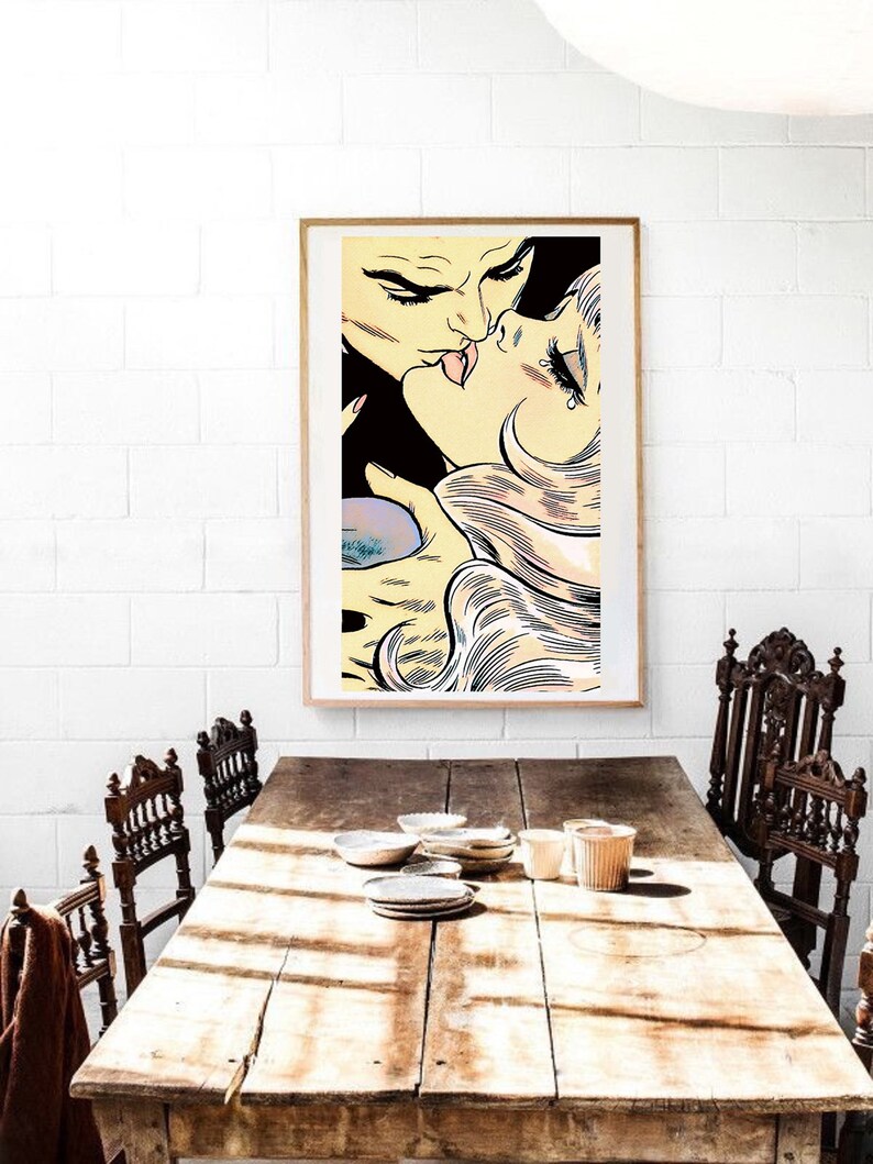 Comic Wall Art Love Art Print Comic Pop Art Poster Canvas Etsy