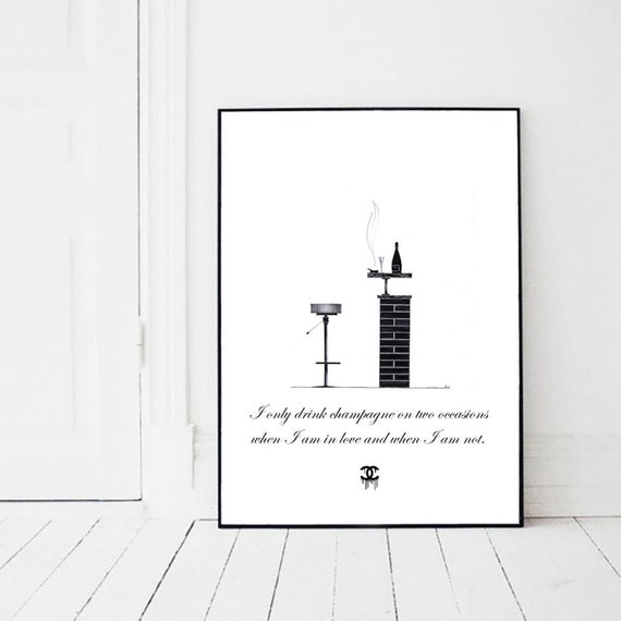 Coco Champagne Coco Chanel Quotes Print From The Original Etsy