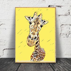 Giraffe Wall Art, Safari Nursery Art, Giraffe Art For Kids, Animal Art, Nursery Art Ideas, Good Luck Gift, Giraffe Kids Art, Kids Wall Art