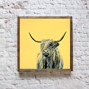 Highland Kuh Kunstdruck, Bauernhof Tiere Wandkunst, Tiere Leinwand Kunst, Tierkunst, Kinderzimmer Kunst, Highland Kuh Wandkunst, Pop Art