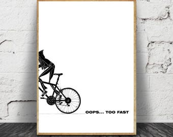 Bicycle Art Print, Bike Art Print from the Original Ink Drawing Bike Gift Bicycle Lovers Bicycle Gift Bicycle Wall Art Bicycle Art Poster