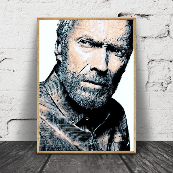 Movie Poster Canvas Clint Eastwood Etsy