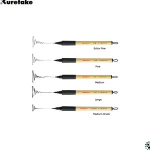 Kuretake BIMOJI Fude Calligraphy Black Color Brush Pen Assorted Size ...