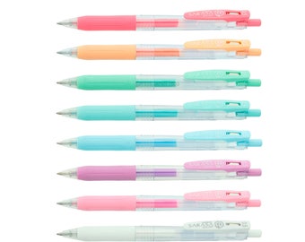 8 Zebra Sarasa Binder Clip Retractable Rollerball Gel Ink Milk Colour Pastel 0.5mm Pen | Art Craft Assorted Color Pens Japan Stationery