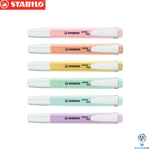 6 Stabilo Schwan Swing Cool Pocket Highlighter Marker Pen Pastel Color | Study School Office | Art Craft Colour Stationery
