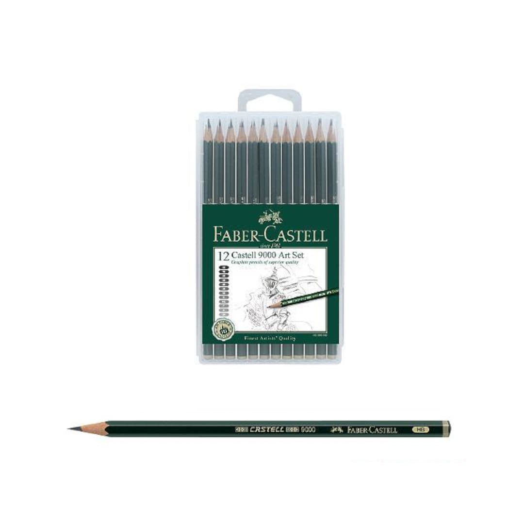 Faber-Castell Juego de arte de lápices de colores, 6 lápices de colorear y  5 herramientas de dibujo, juego de arte para adultos
