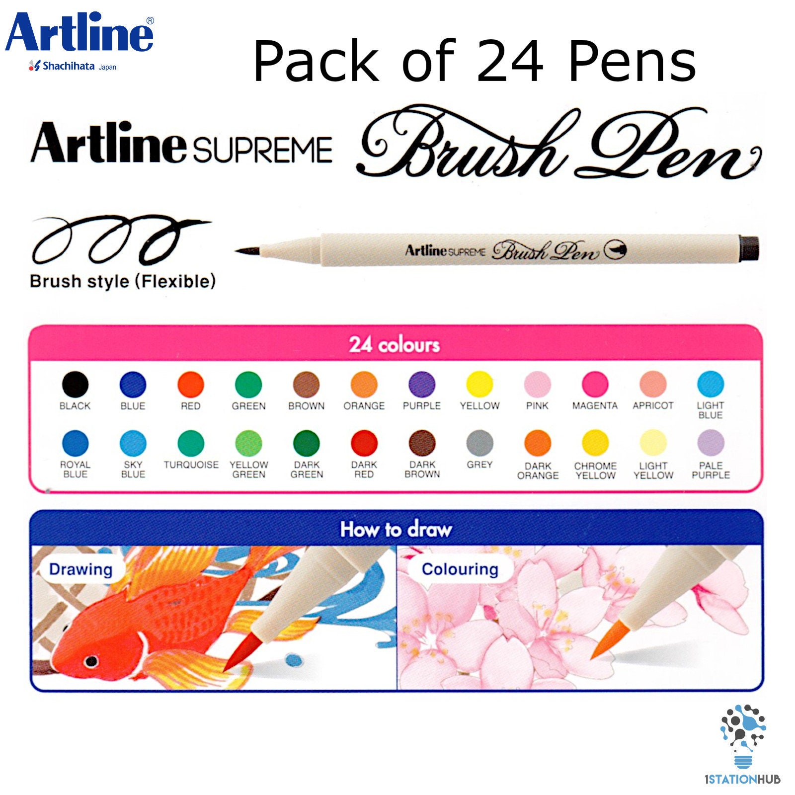 Evenement Arrangement theorie Artline Supreme Brush Style Pens EPFS-S Home Art Craft - Etsy