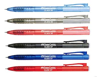 Faber Castell Click X5 X7 | Retractable Ball Point Pen | 0.5mm 0.7mm | PACK of 6/12 Pens