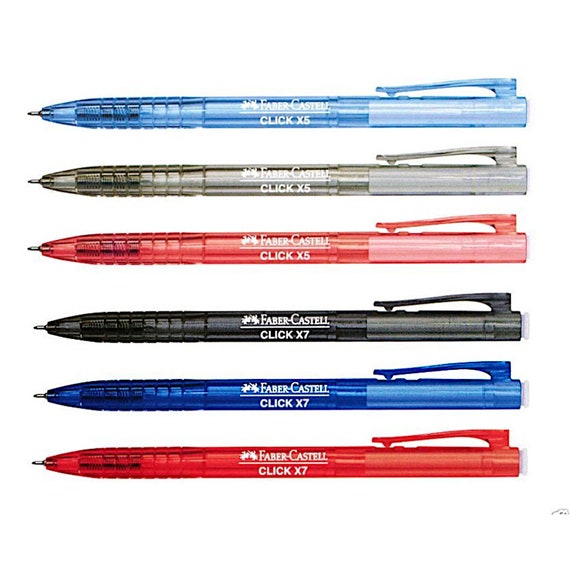 Faber Castell Click X5 X7 Retractable Ball Point Pen 0.5mm 0.7mm