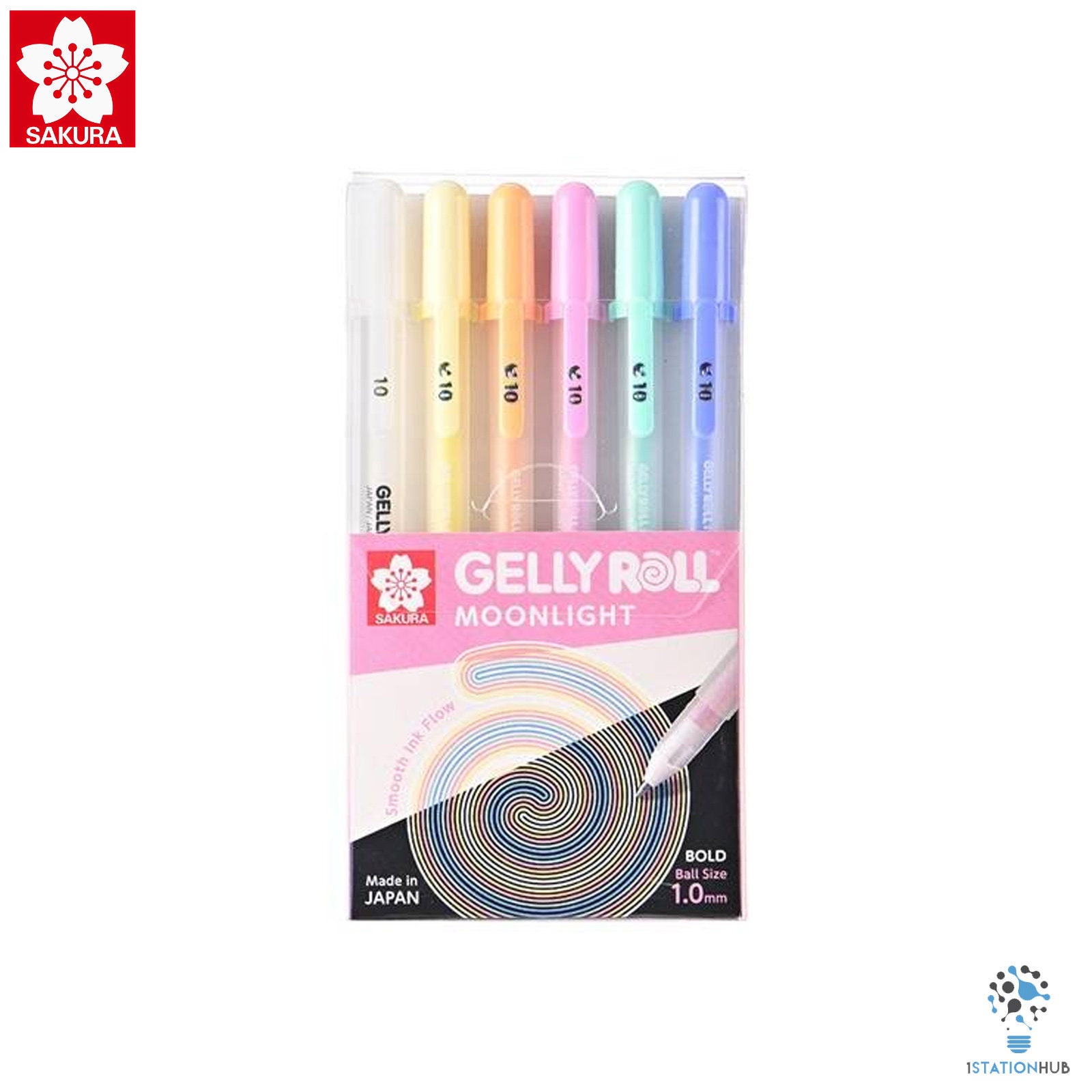 5 Sakura Gelly Roll Pens, Colored, Flurosent Moonlight 5 Sakura